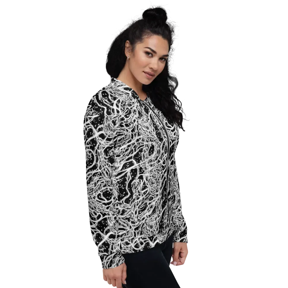 Black Thorn Tangle on Bomber Jacket — Right