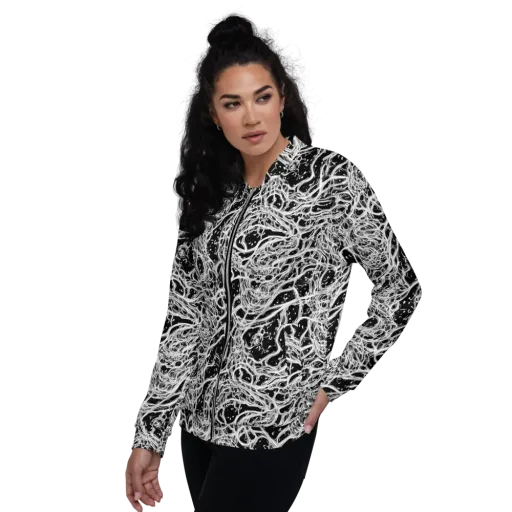Black Thorn Tangle on a Bomber Jacket