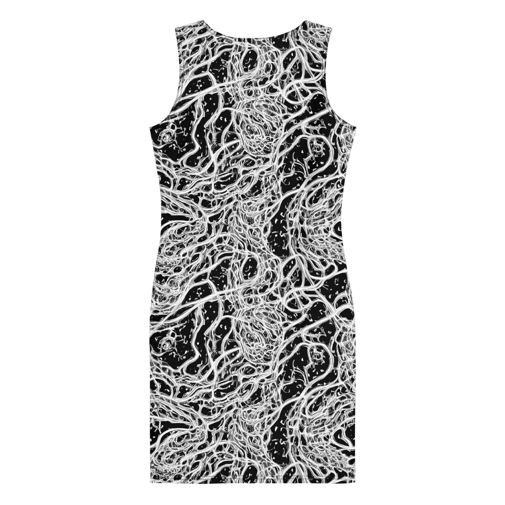 Black Thorn Tangle on Bodycon Dress — Back