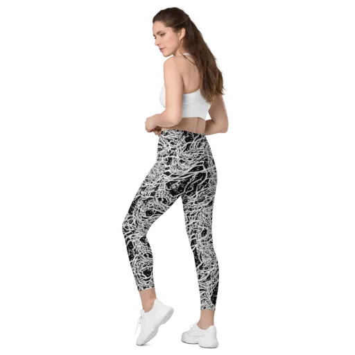 Black Thorn Tangle on a Leggings with Pockets