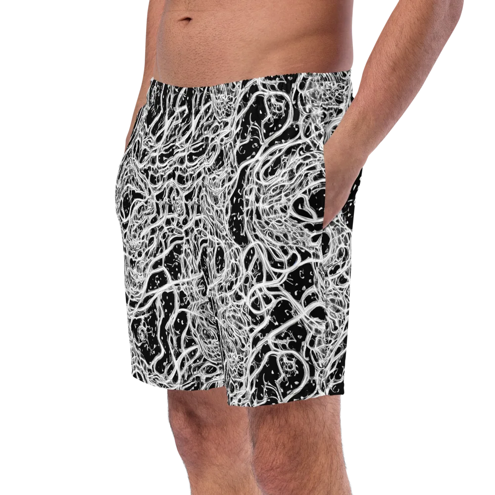 Black Thorn Tangle on Swim Trunks — Left Front