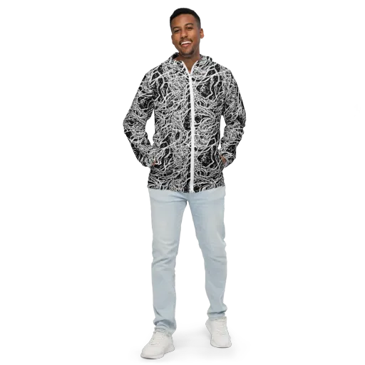 Black Thorn Tangle on a Men's Windbreaker