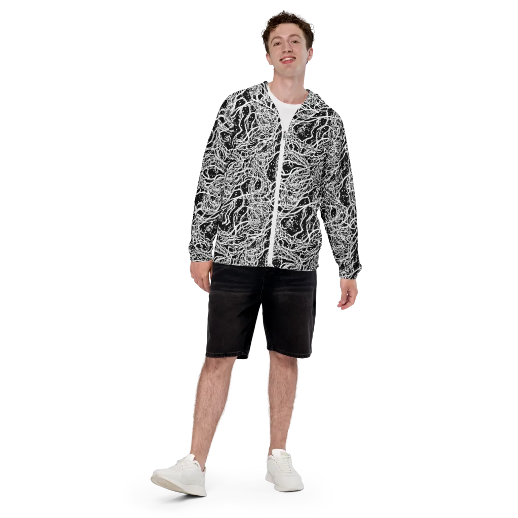 Black Thorn Tangle on Men's Windbreaker — Front
