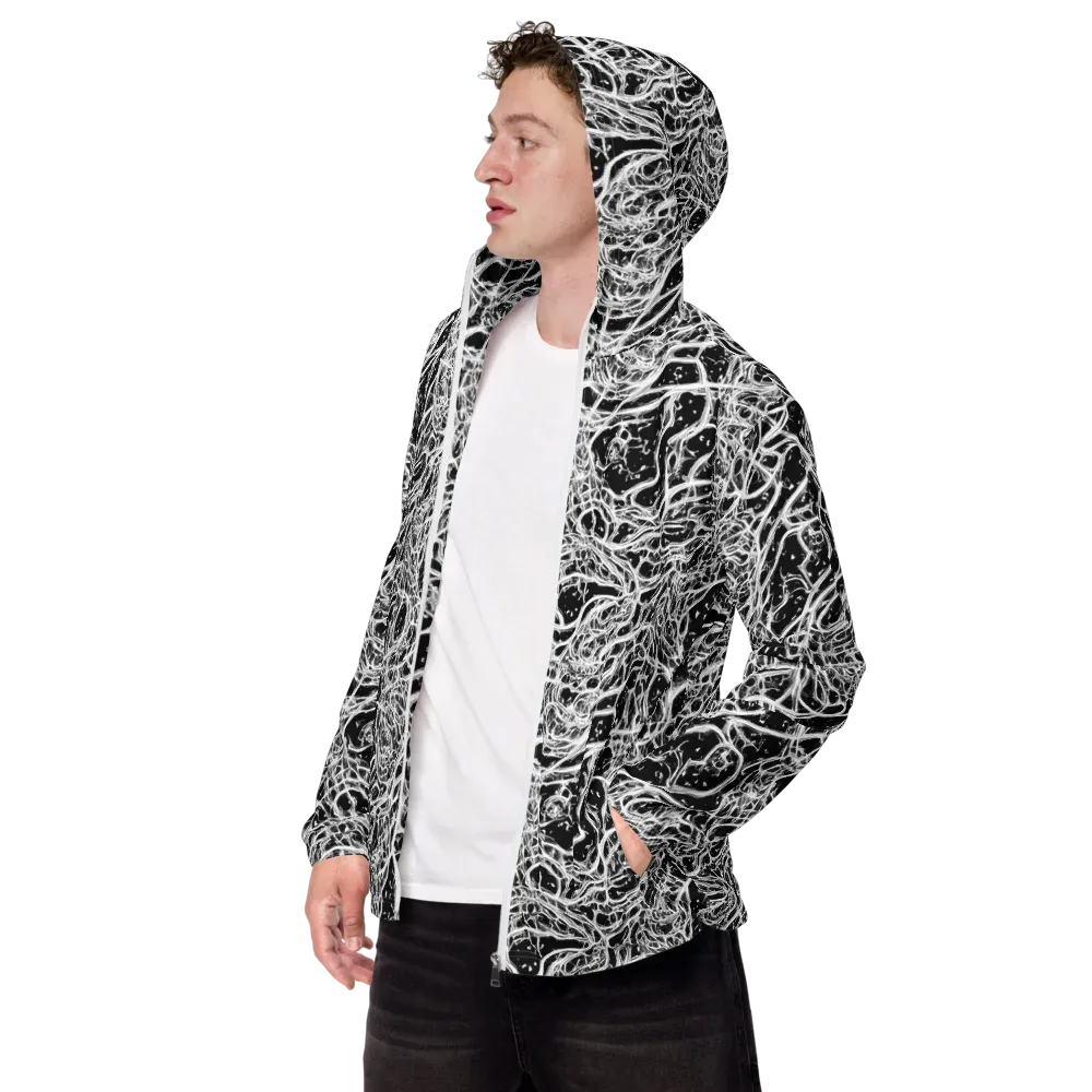 Black Thorn Tangle on Men's Windbreaker — Left Front