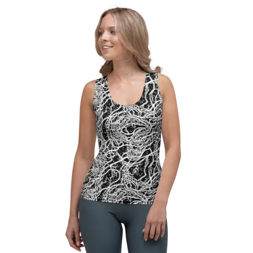 Black Thorn Tangle on a Women's Tank Top