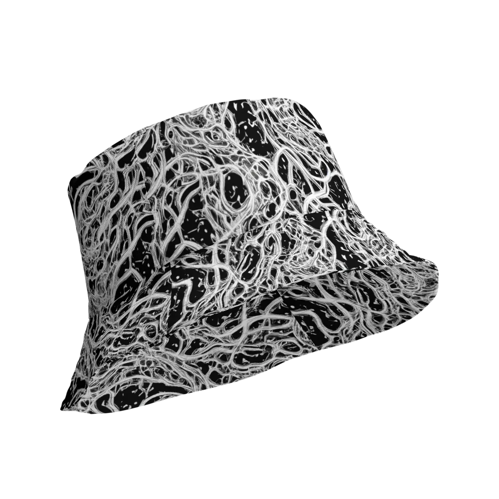 Black Thorn Tangle on Reversible Bucket Hat — Product details Outside