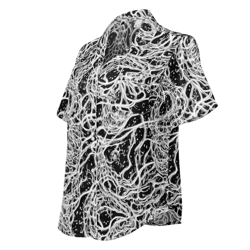 Black Thorn Tangle on Women's Short Sleeve Pajama Top — Left Front