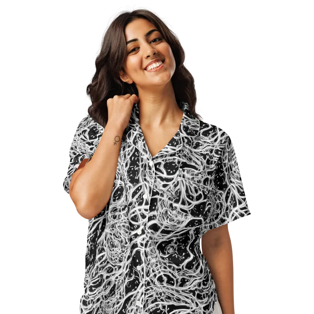 Black Thorn Tangle on Women's Short Sleeve Pajama Top — Front