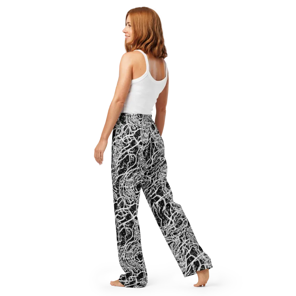 Black Thorn Tangle on Women's Pajama Pants — Back