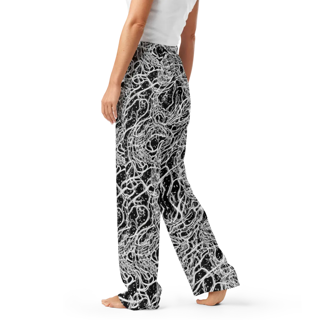 Black Thorn Tangle on Women's Pajama Pants — Left