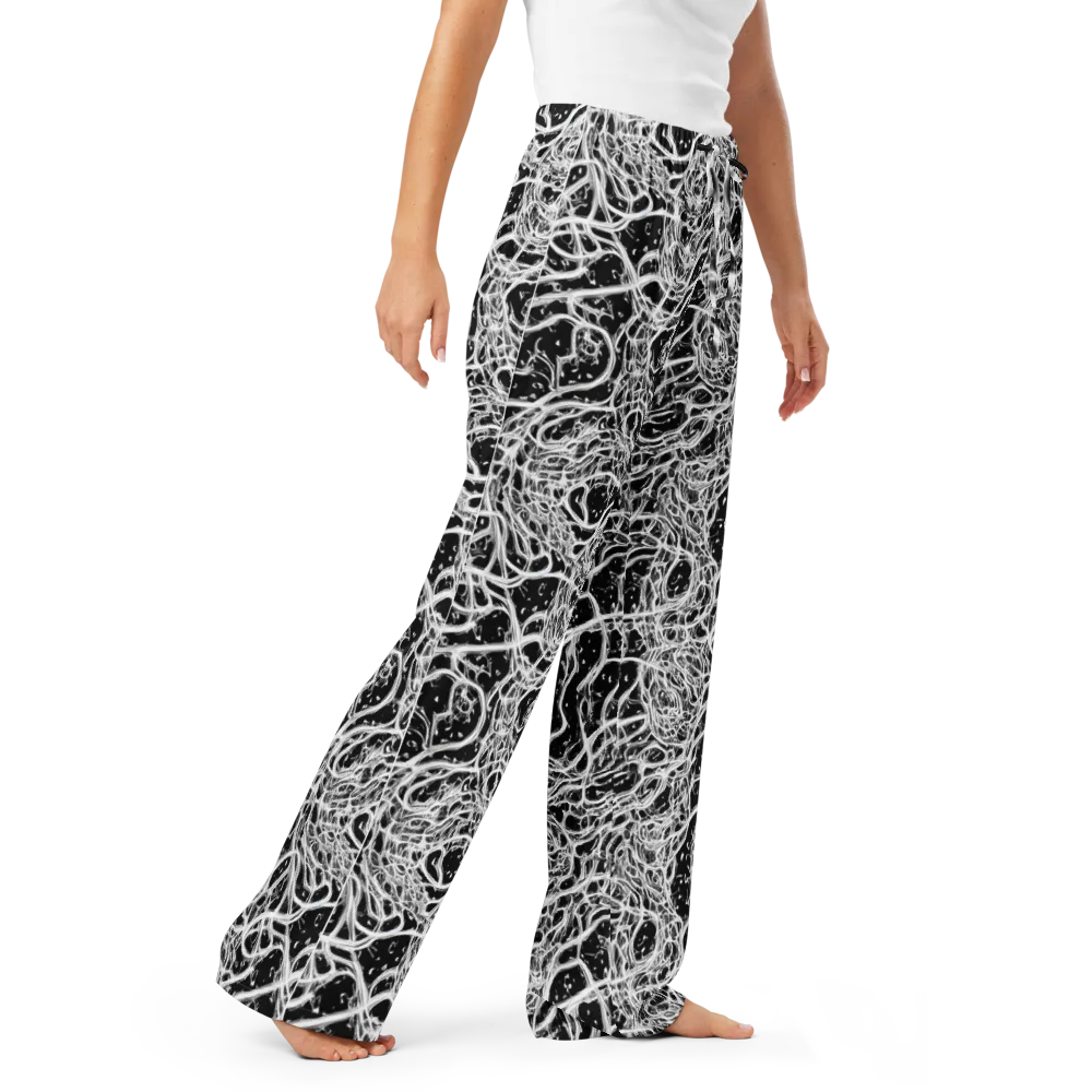 Black Thorn Tangle on Women's Pajama Pants — Right Front