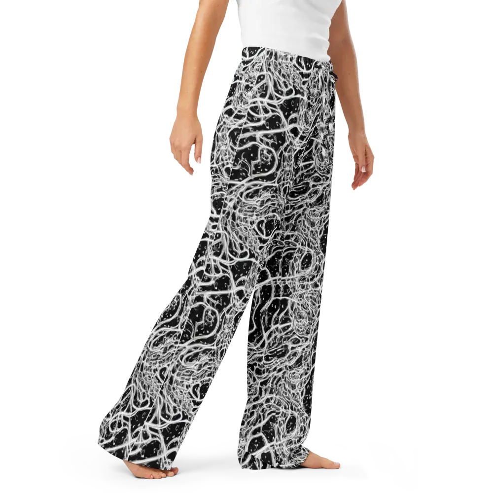 Black Thorn Tangle on Women's Pajama Pants — Right Front