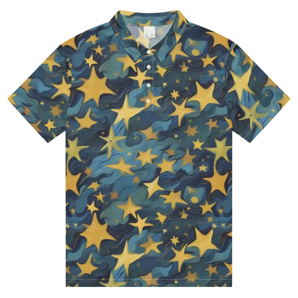 Celestial Current on Men's Slim Fit Polo Shirt — Front
