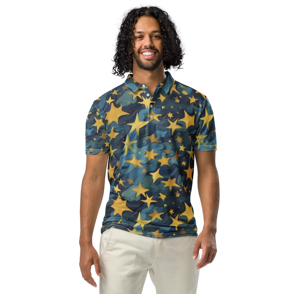Celestial Current on Men's Slim Fit Polo Shirt — Front