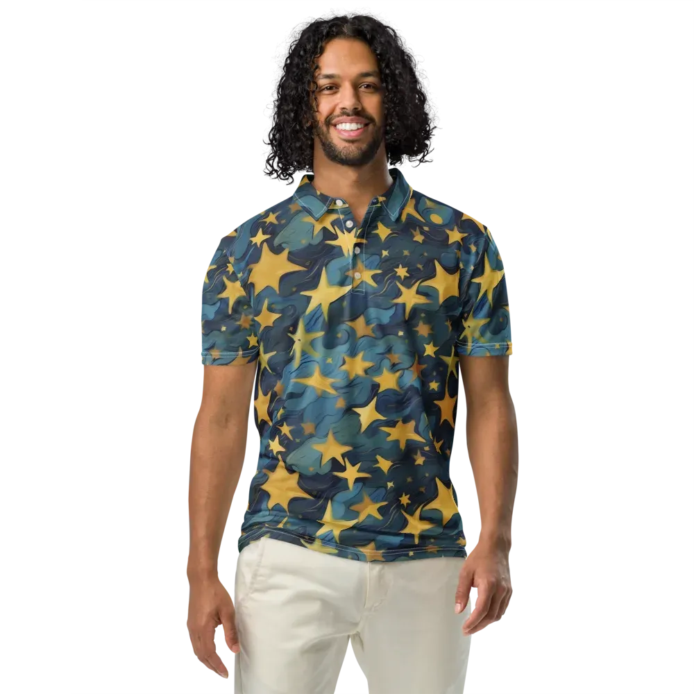 Celestial Current on Men's Slim Fit Polo Shirt — Front
