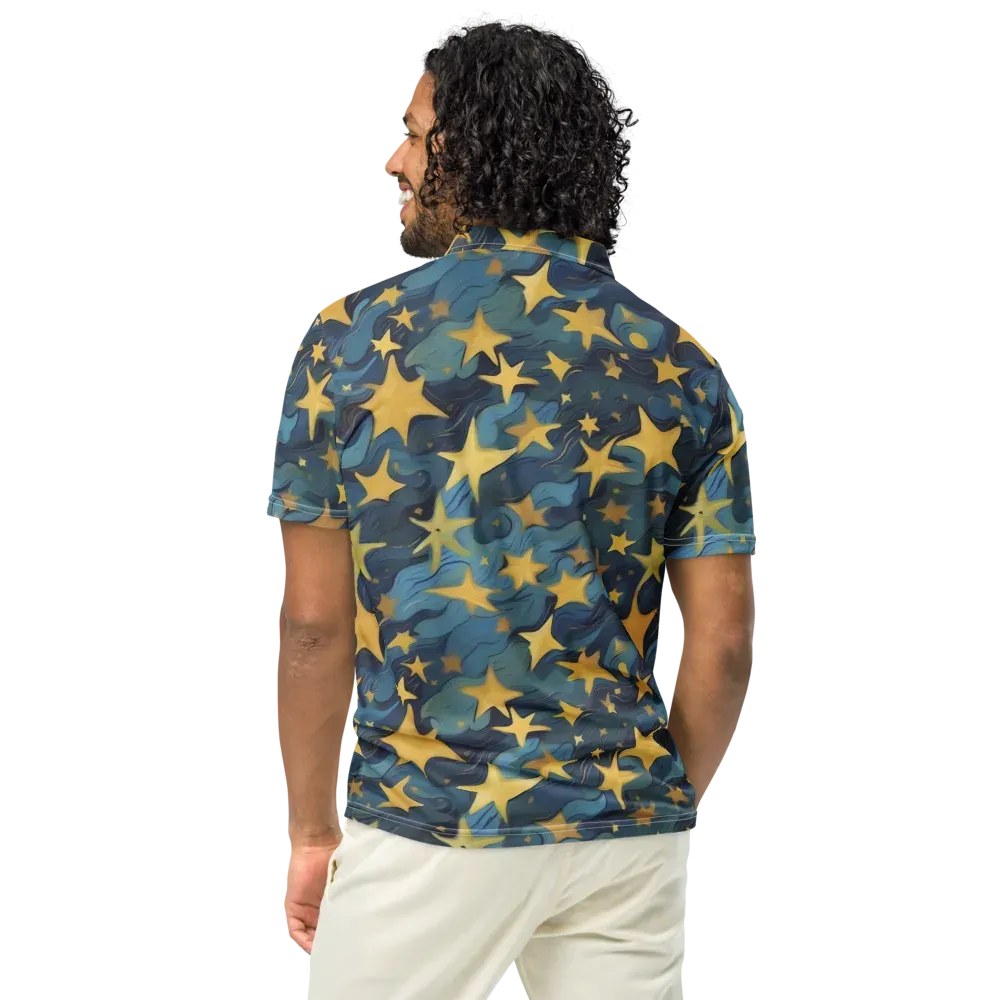 Celestial Current on Men's Slim Fit Polo Shirt — Back