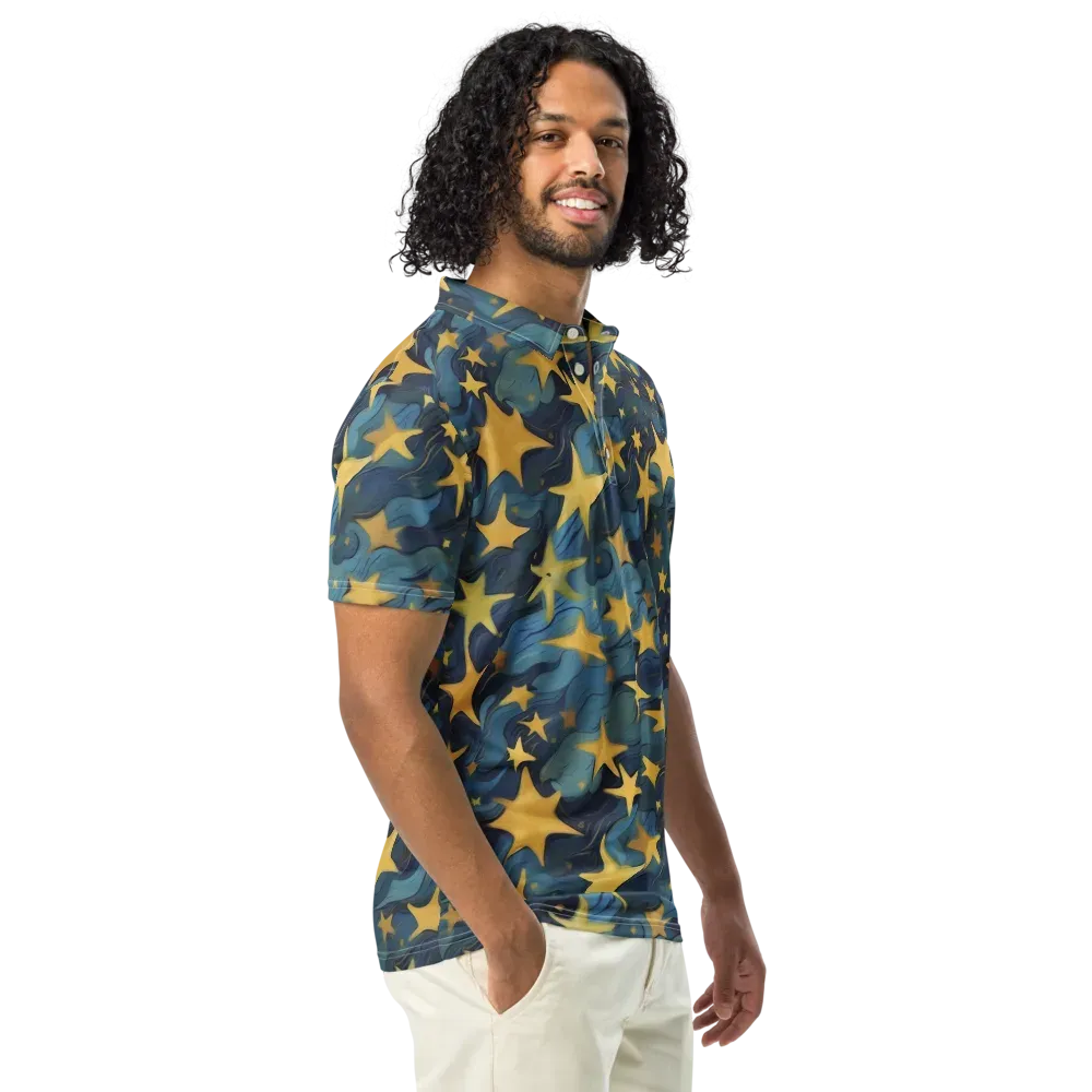 Celestial Current on Men's Slim Fit Polo Shirt — Right Front
