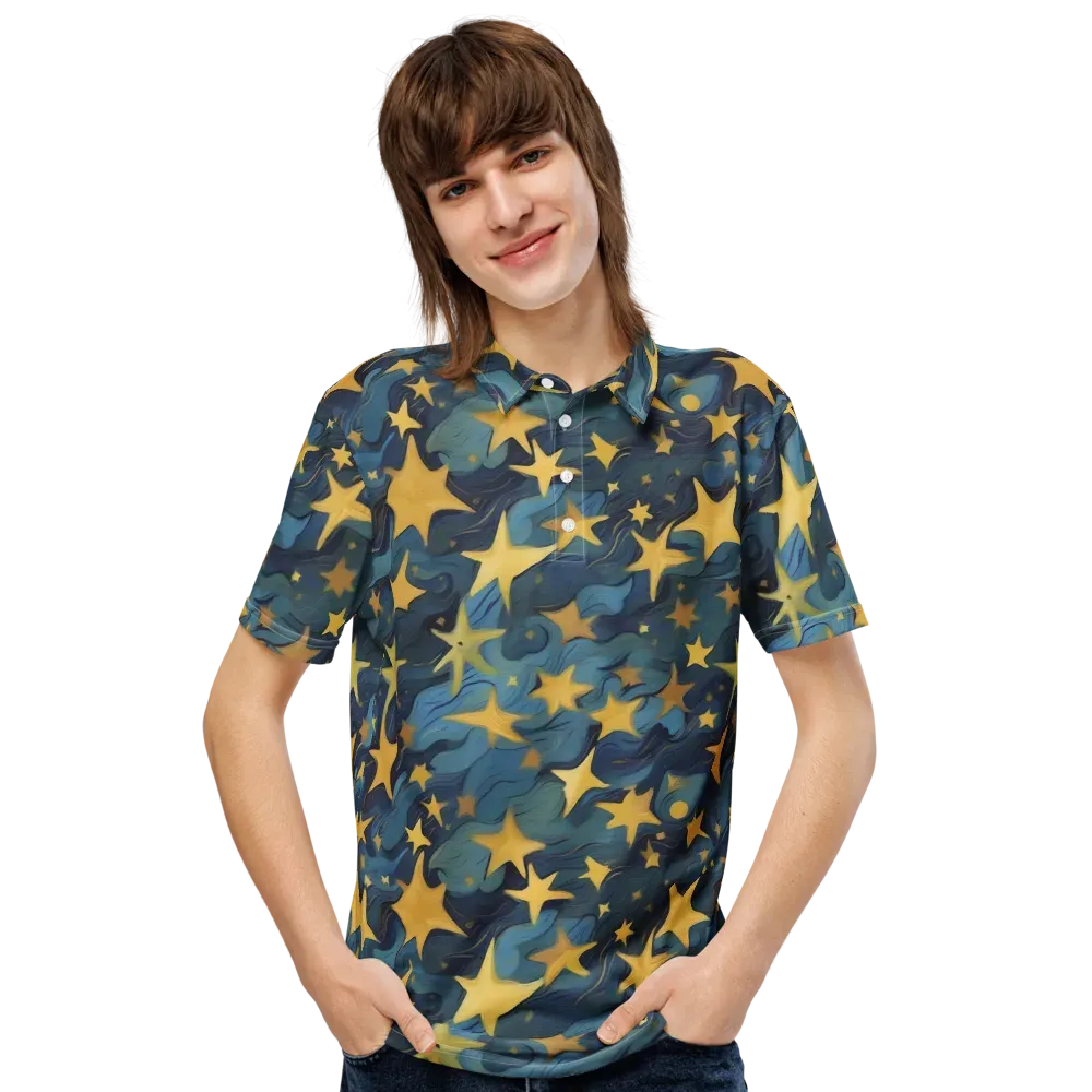 Celestial Current on Men's Slim Fit Polo Shirt — Front