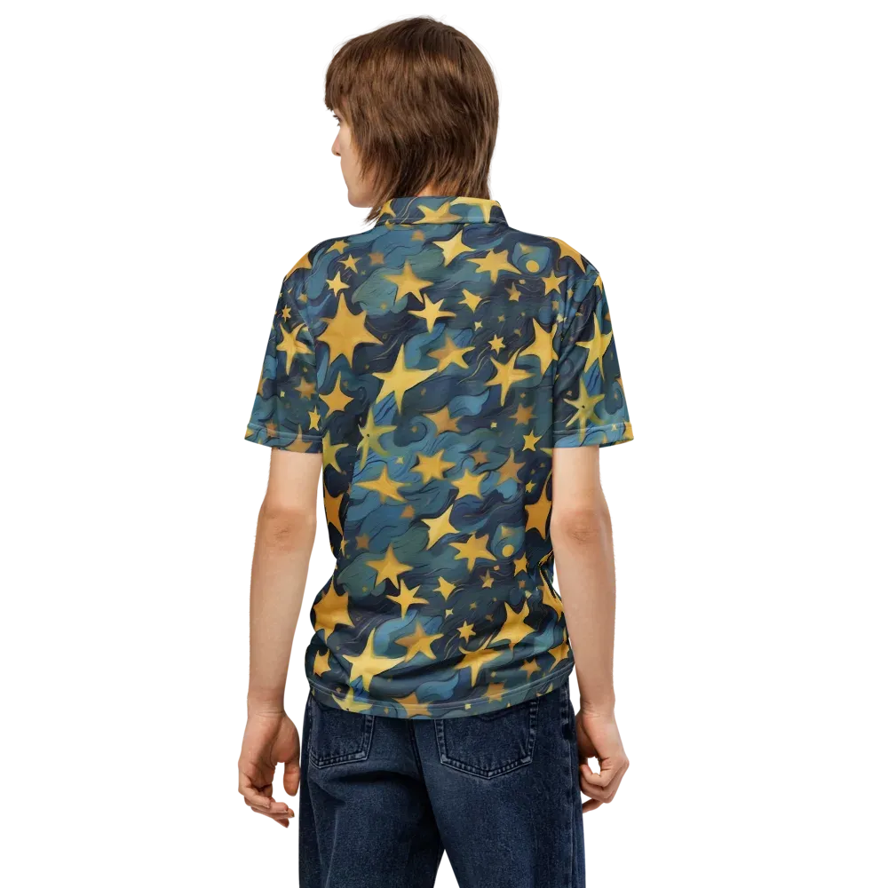 Celestial Current on Men's Slim Fit Polo Shirt — Back
