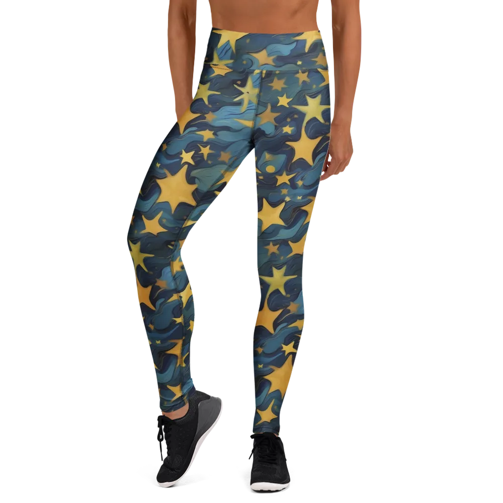 Celestial Current on Yoga Leggings — Front