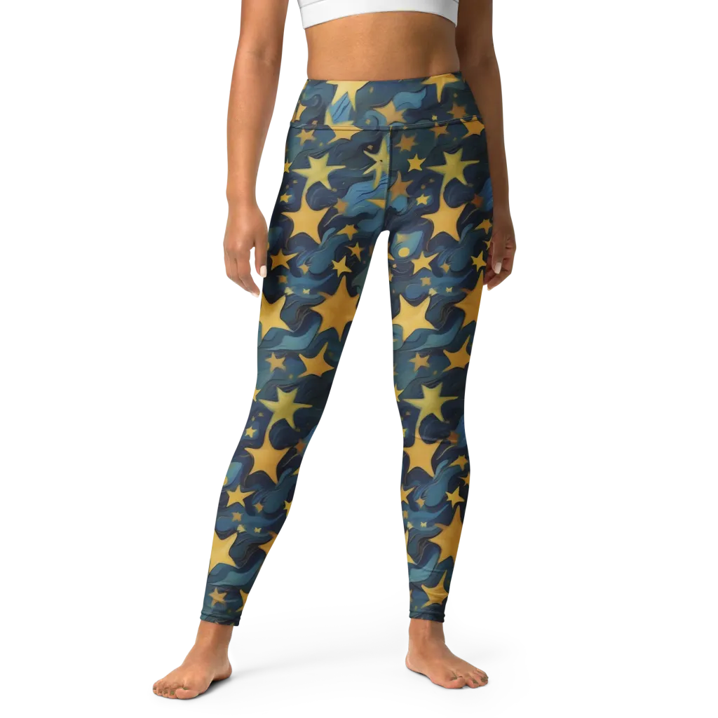 Celestial Current on Yoga Leggings — Front