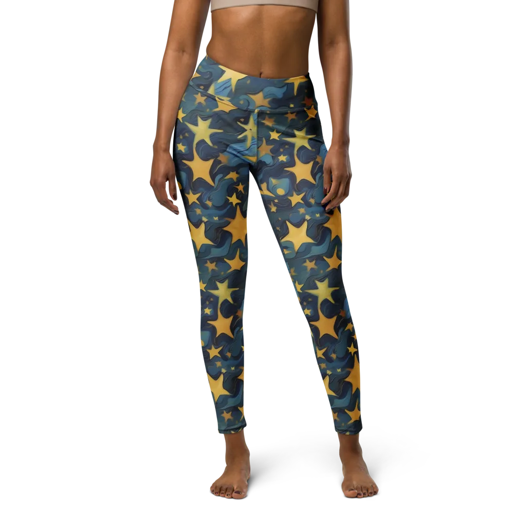 Celestial Current on Yoga Leggings — Front