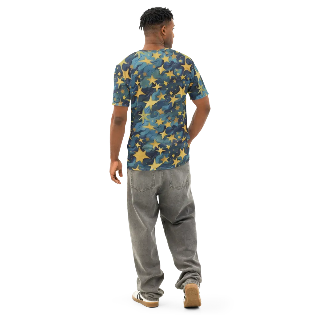 Celestial Current on Men's Cotton Crew Neck T-Shirt — Back