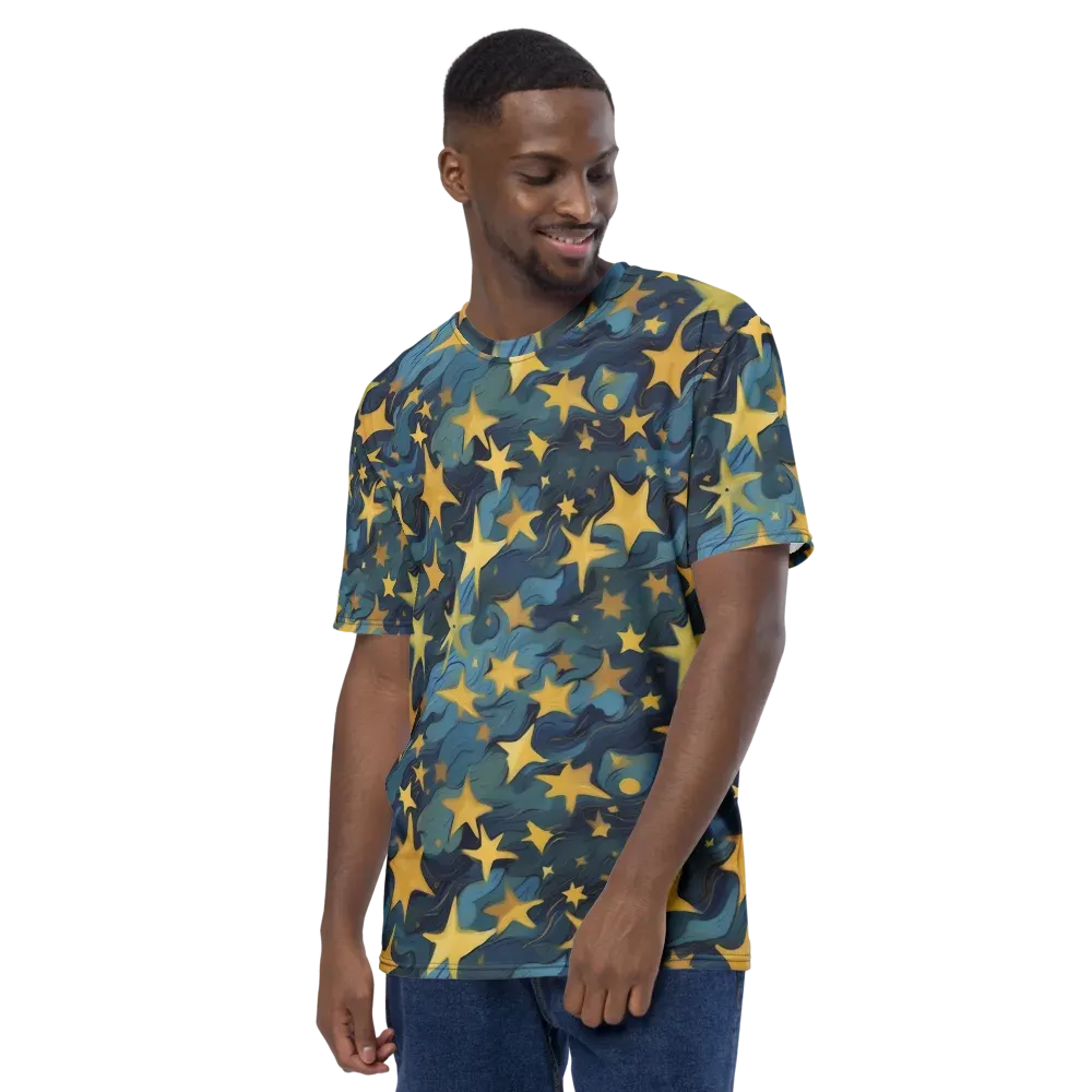 Celestial Current on Men's Crew Neck T-Shirt — Left