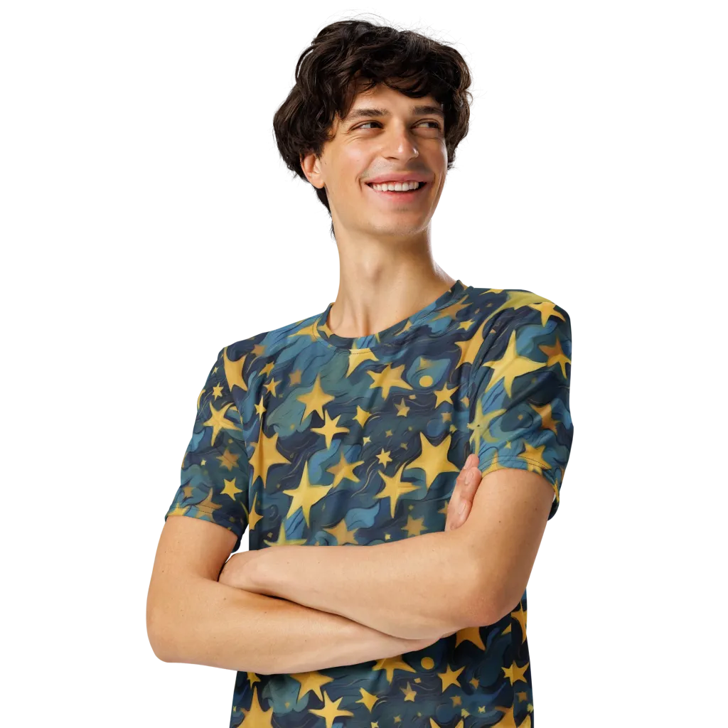 Celestial Current on Men's Crew Neck T-Shirt — Left Front