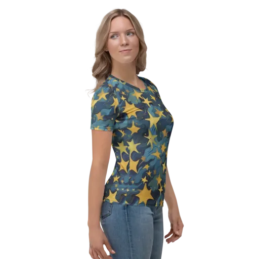 Celestial Current on a Women's Crew Neck T-Shirt