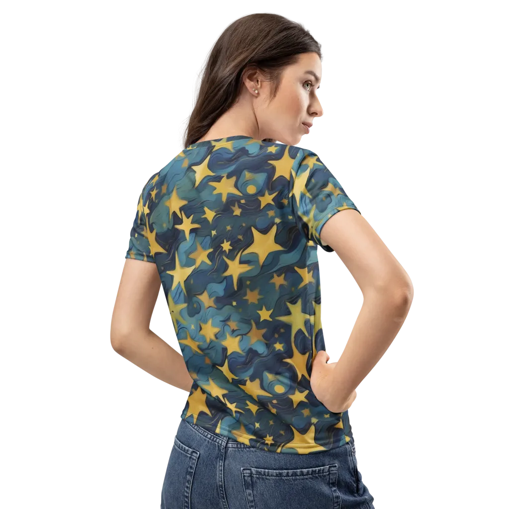 Celestial Current on Women's Crew Neck T-Shirt — Back