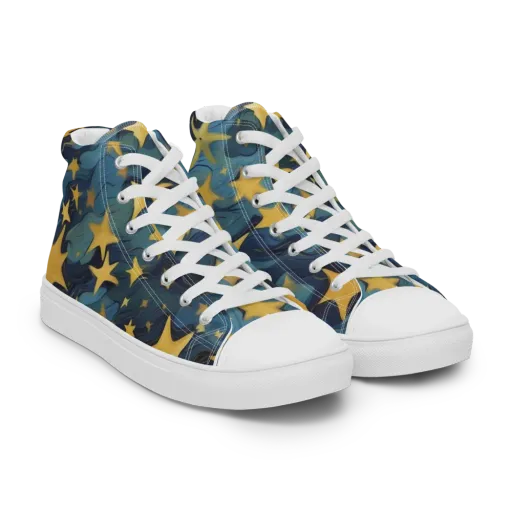 Celestial Current on a Women's High Top Canvas Shoes