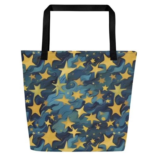 Celestial Current on a Large Tote Bag W/ Pocket