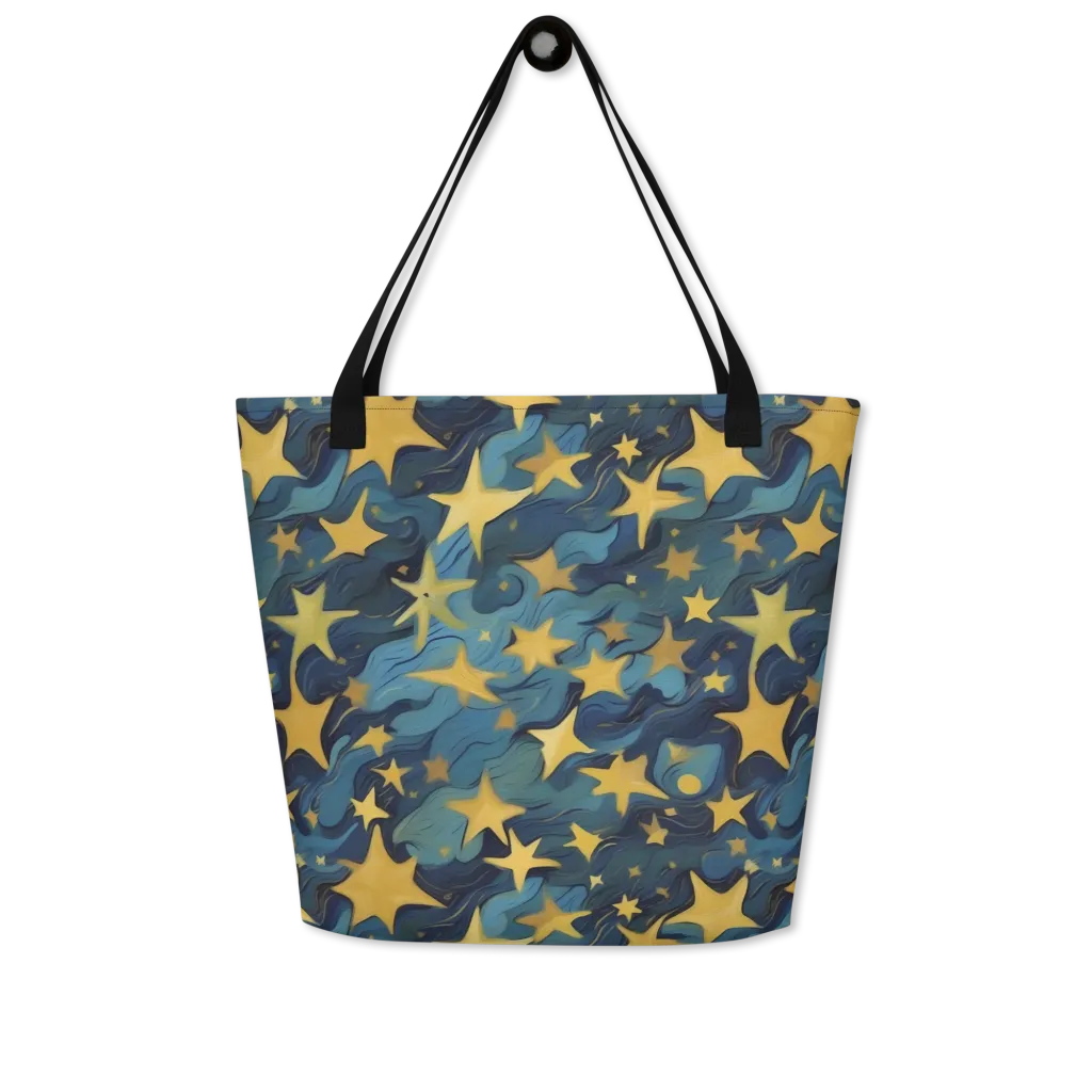 Celestial Current on Large Tote Bag W/ Pocket — Front