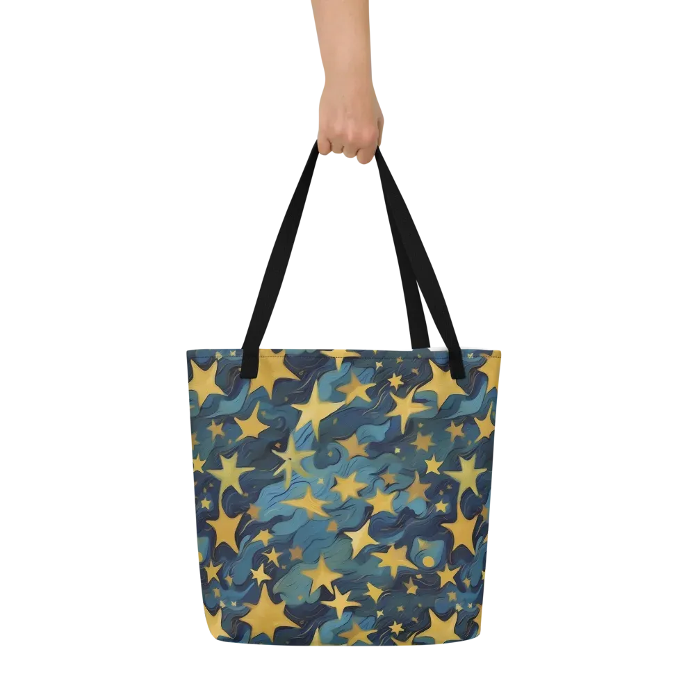 Celestial Current on Large Tote Bag W/ Pocket — Front