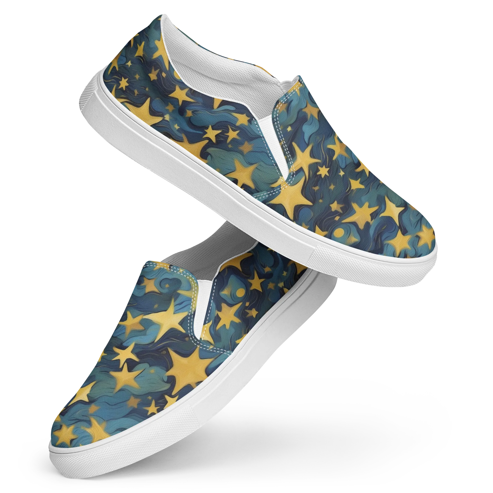 Celestial Current on Women's Slip-On Canvas Shoes — Front