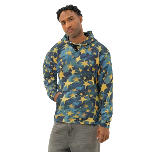 Celestial Current on a Cotton Hoodie