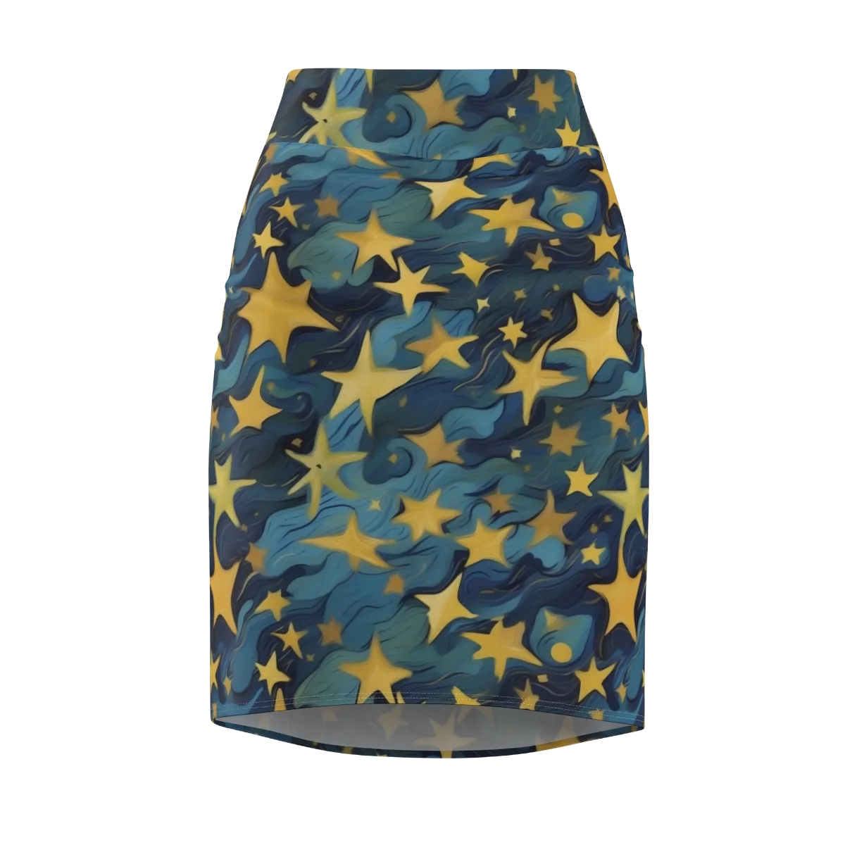 Celestial Current on Pencil Skirt — Front
