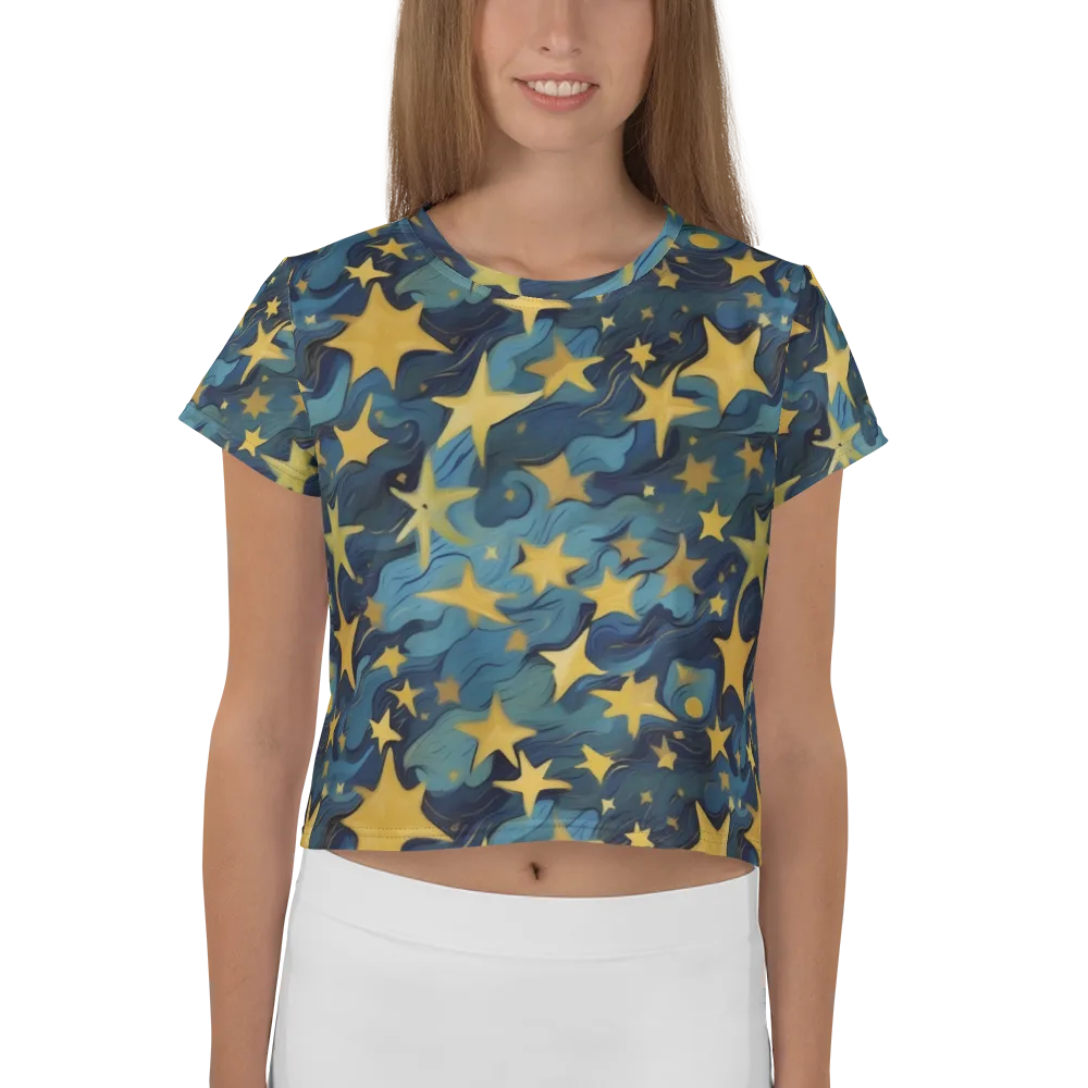 Celestial Current on Crop Tee — Front