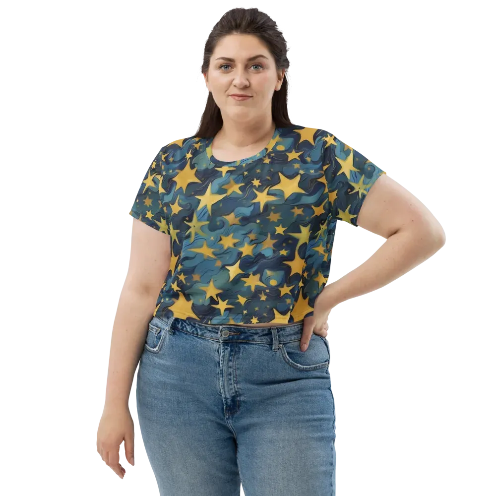 Celestial Current on Crop Tee — Front