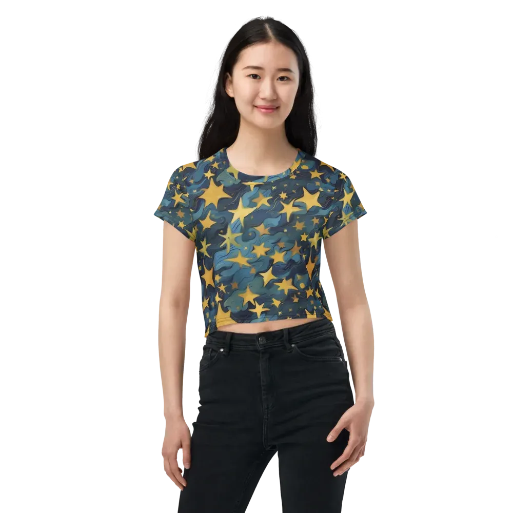 Celestial Current on Crop Tee — Front