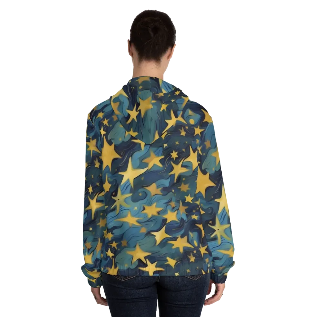 Celestial Current on Women's Full-Zip Hoodie — Back On Person