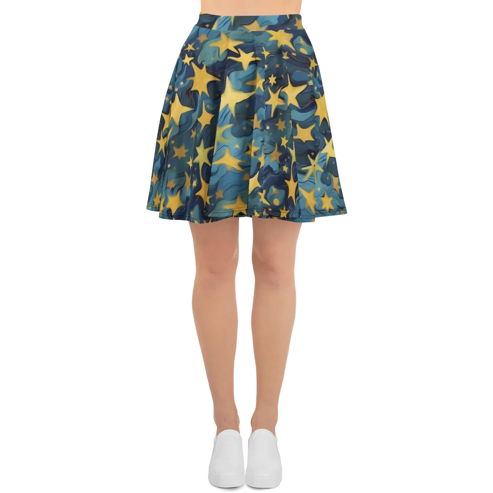Celestial Current on Skater Skirt — Front