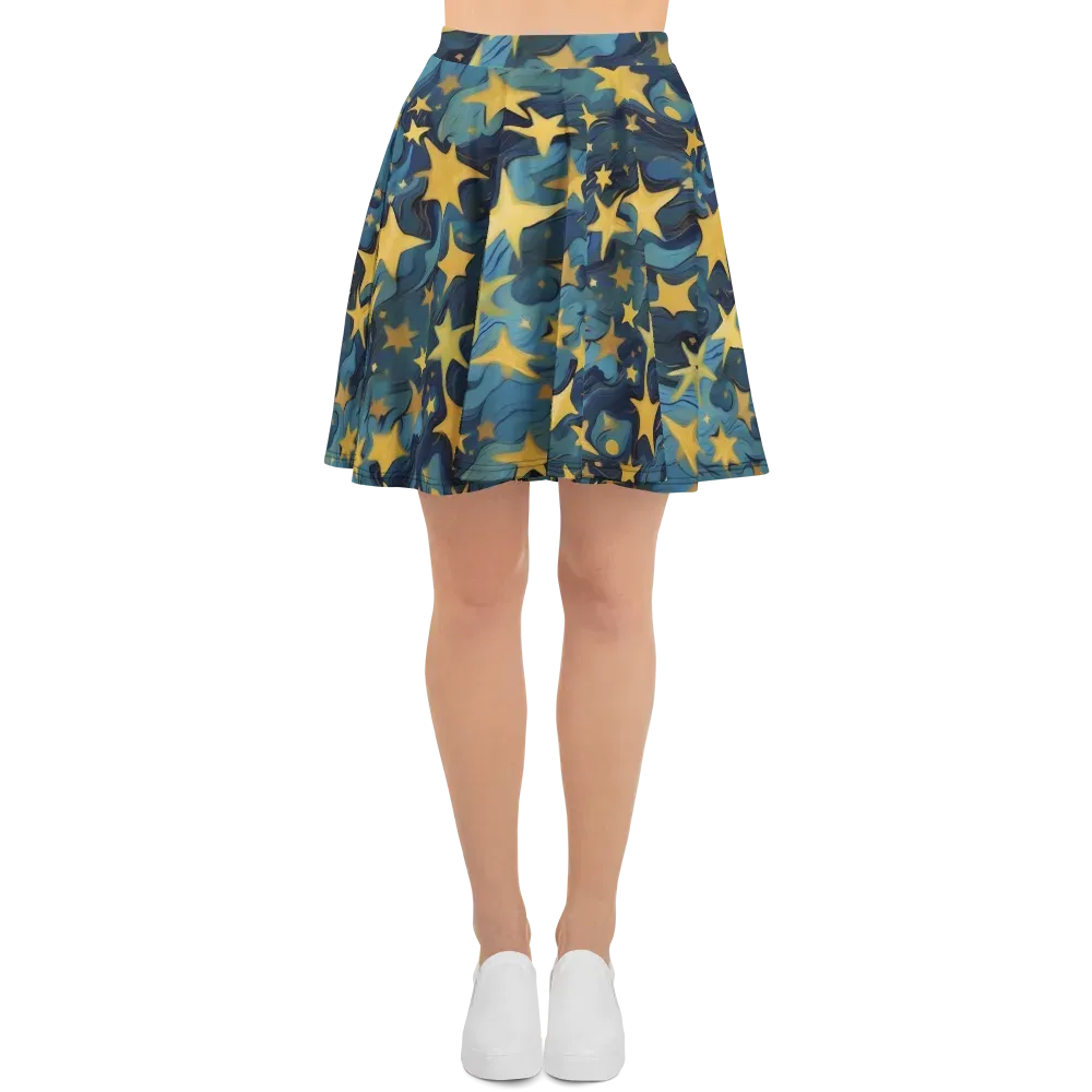 Celestial Current on Skater Skirt — Front