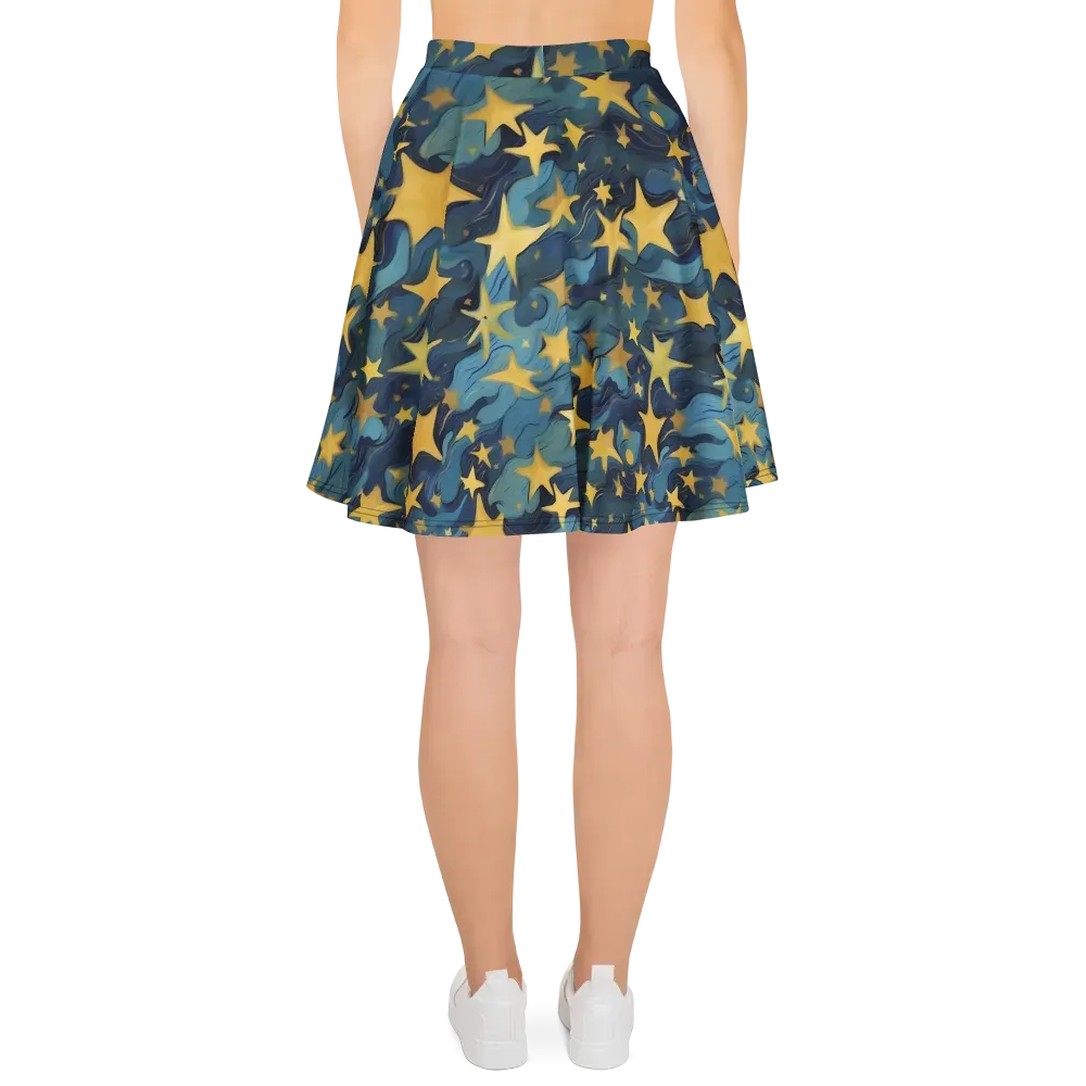 Celestial Current on Skater Skirt — Back