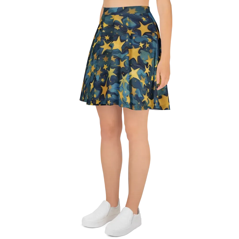 Celestial Current on Skater Skirt — Left