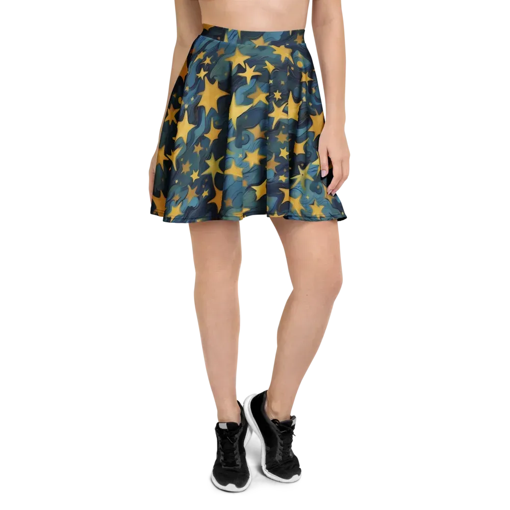 Celestial Current on Skater Skirt — Front