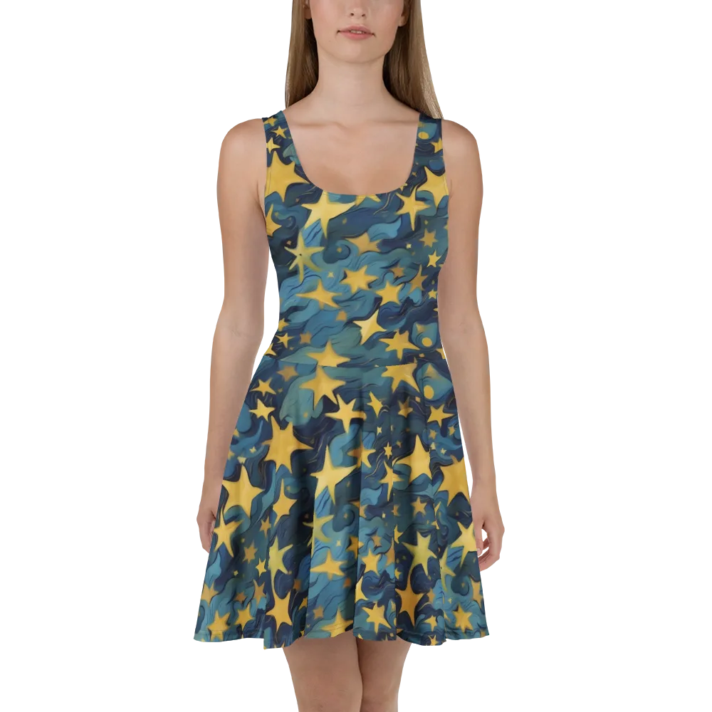 Celestial Current on Skater Dress — Front
