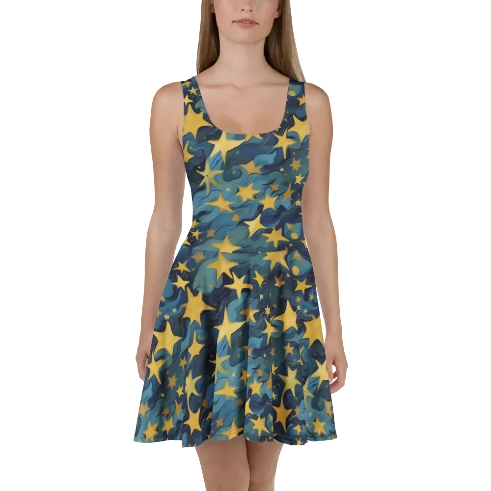 Celestial Current on Skater Dress — Front