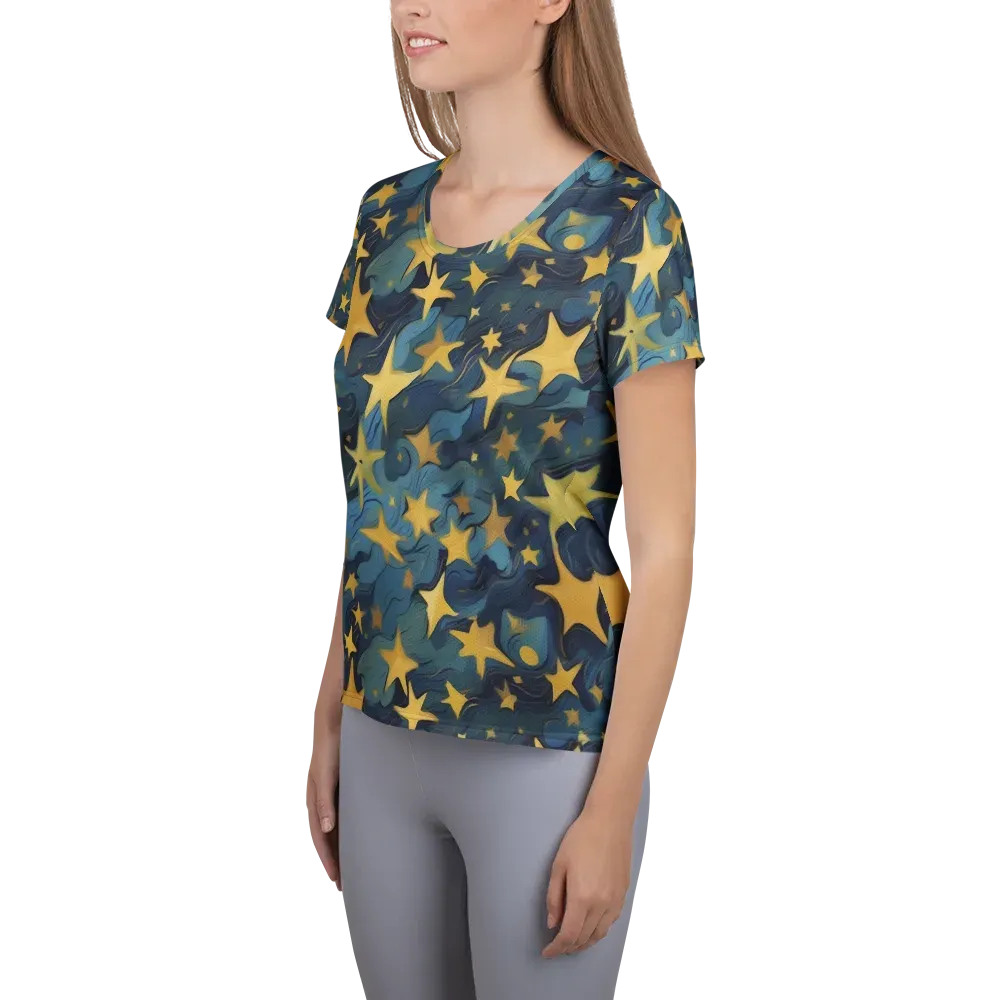 Celestial Current on Women's Athletic T-Shirt — Left